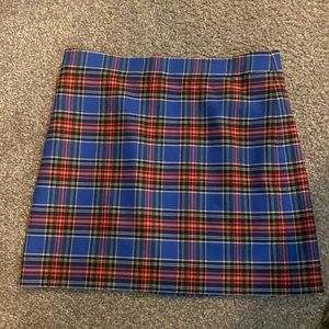 J.Crew plaid size 4 mini skirt. Blue, red, yellow plaid pattern